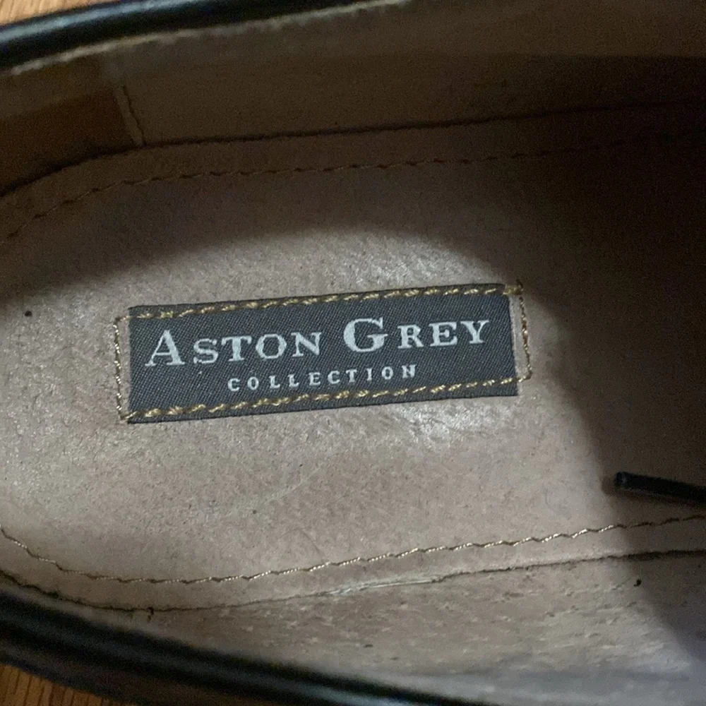 Aston Grey Men’s Shoes 11.5 Genuine Leather Boyle Oxford Black Cap Toe GUC